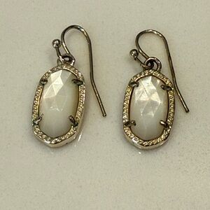 Kendra Scott Silver and Cream Earrings